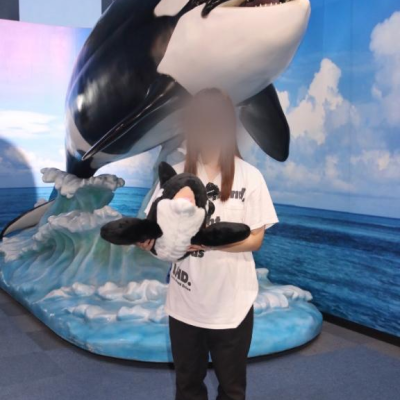 シャチと写真が撮れるコーナーあったよ‼︎